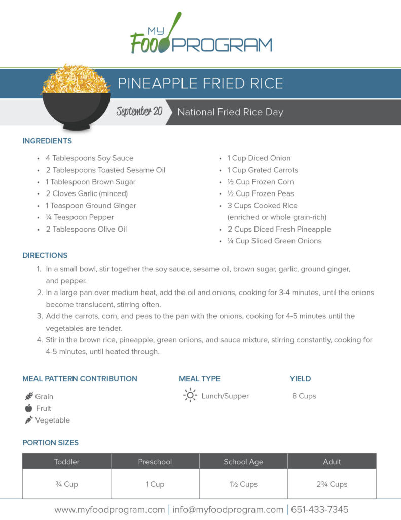 My Food Program Pineapple Fried Rice Recipe