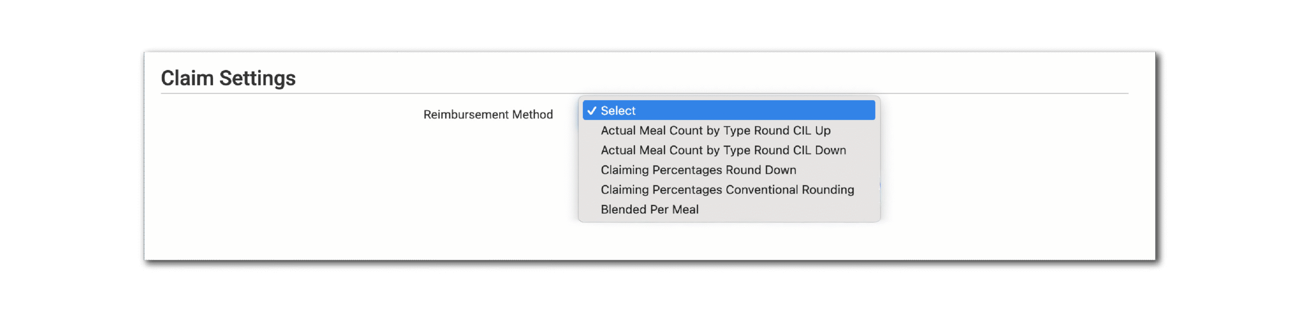 Rounding Settings on Reimbursement Method