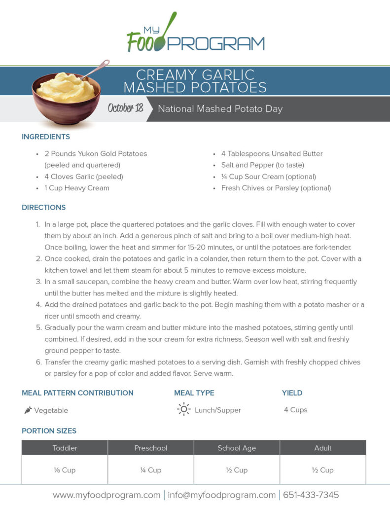My Food Program Creamy Garlic Mashed Potatoes​ Recipe
