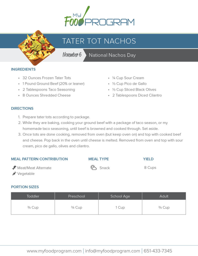 My Food Program Tater Tot Nachos Recipe