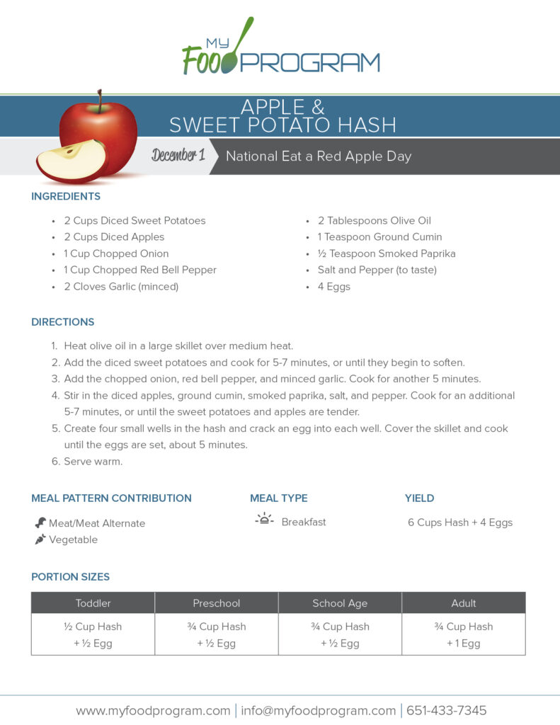 My Food Program Apple & Sweet Potato Hash Recipe