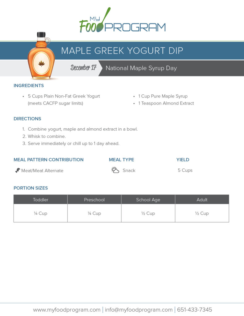 My Food Program Maple Greek Yogurt Dip​ Recipe