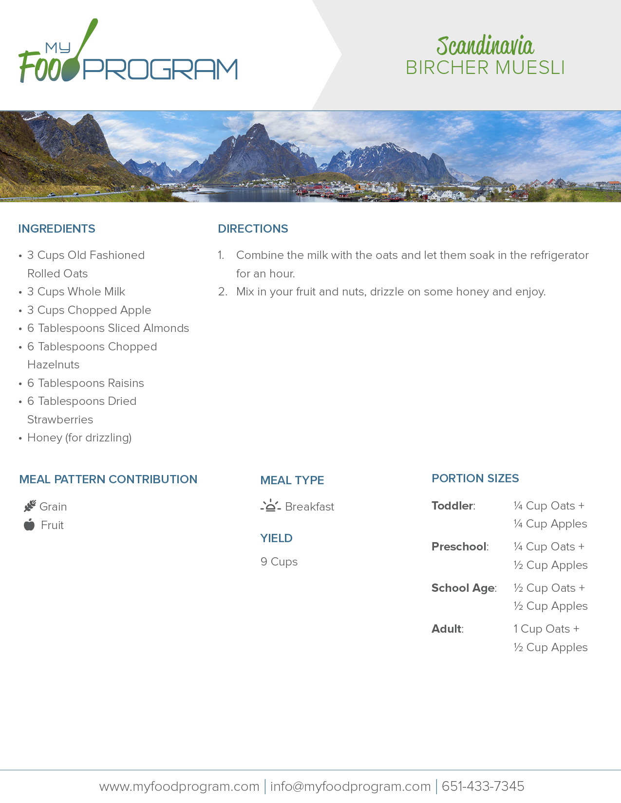 My Food Program Bircher Muesli Recipe