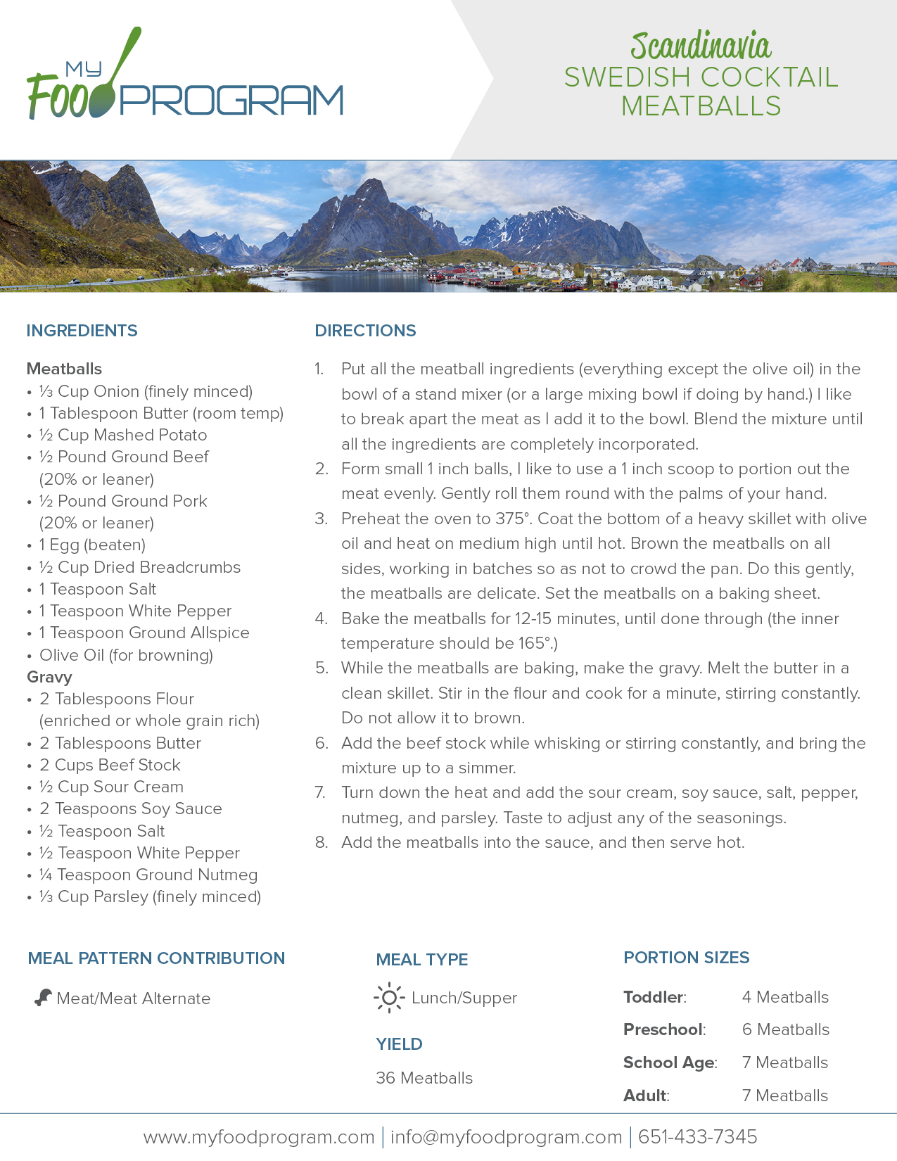 My Food Program Swedish Cocktail Meatballs Recipe