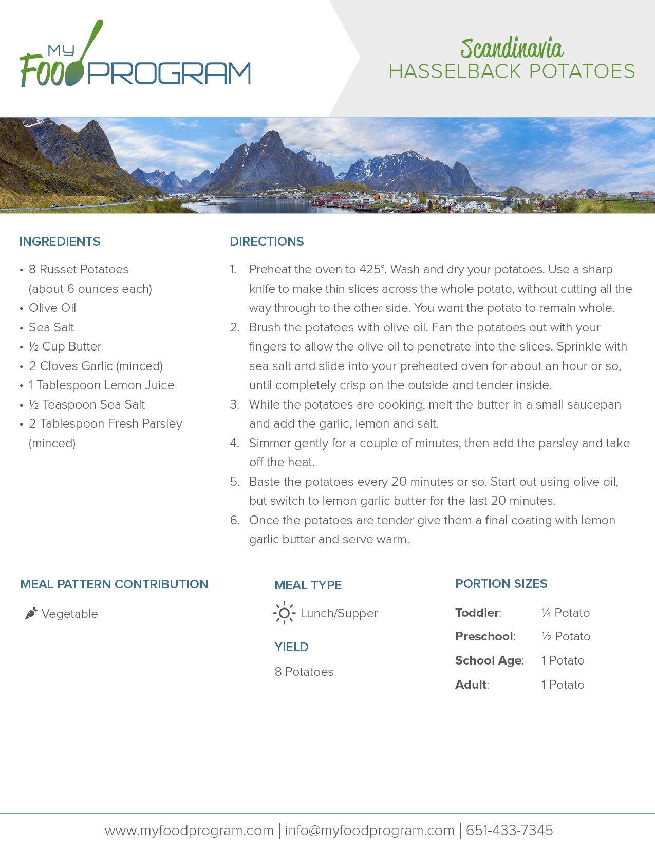 My Food Program Hasselback Potatoes Recipe