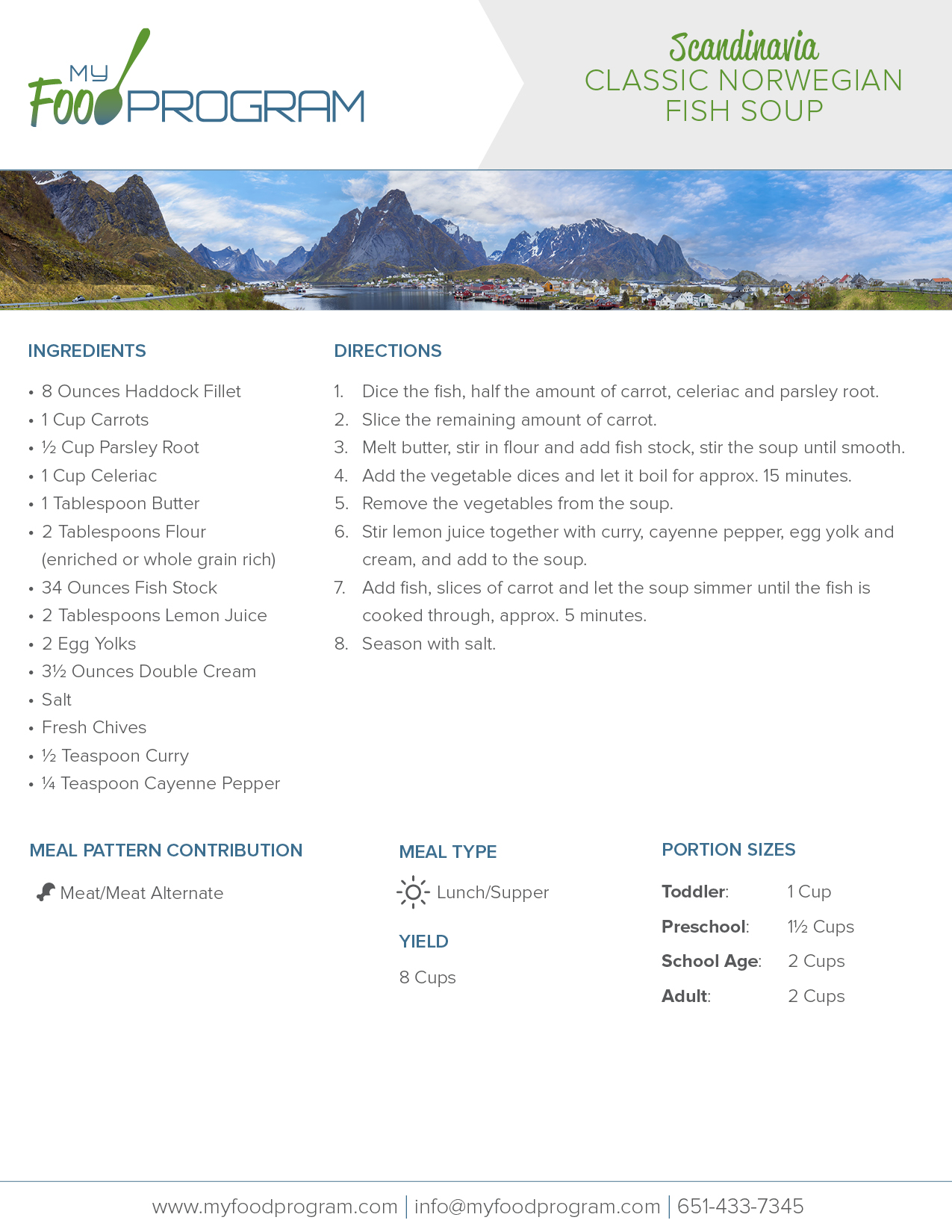 My Food Program Classic Norwegian Fish Soup Recipe