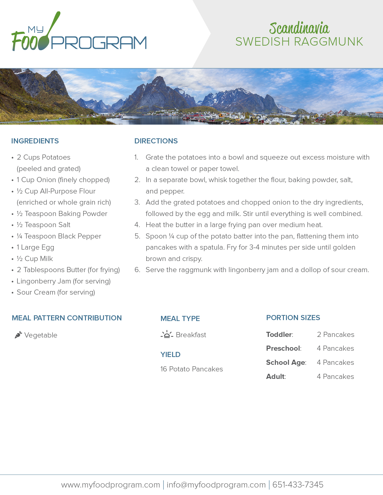 My Food Program Swedish Raggmunk Recipe