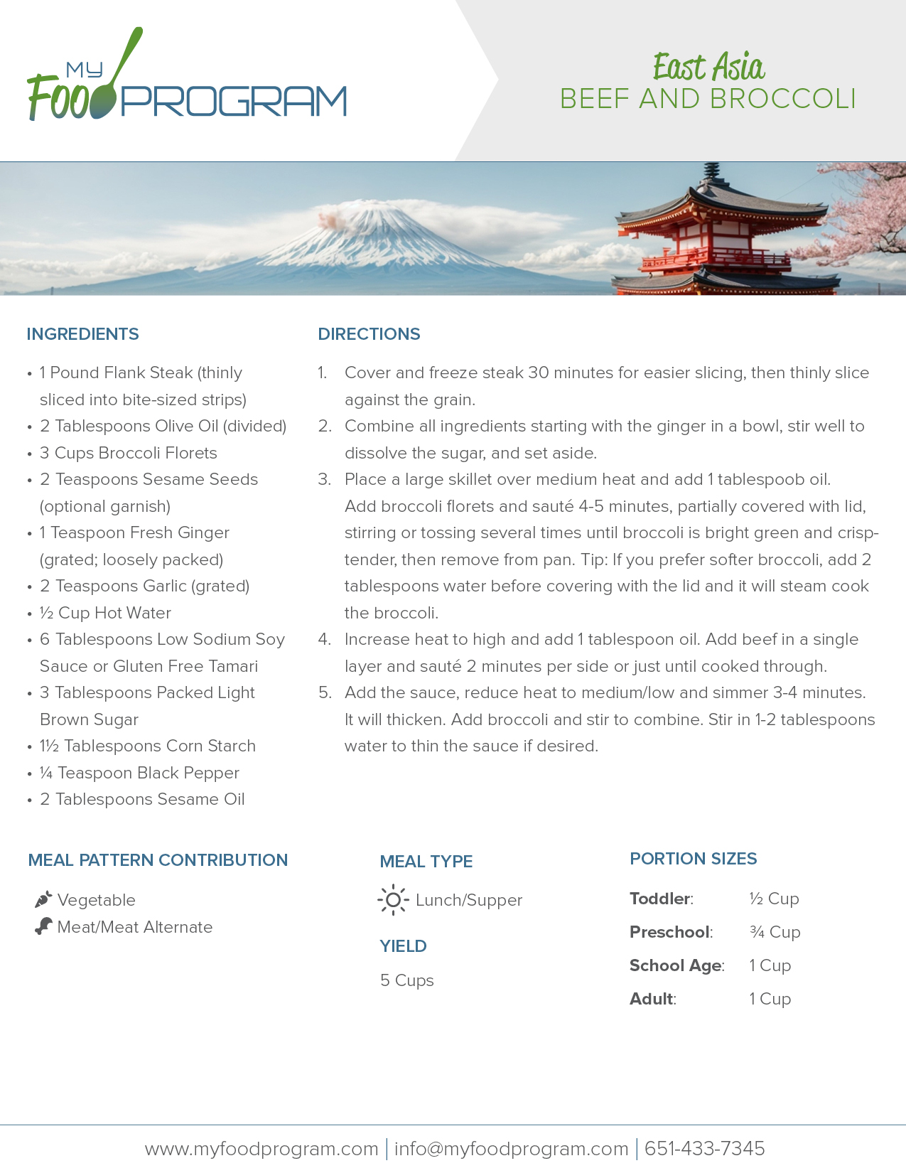 My Food Program Beef and Broccoli Recipe