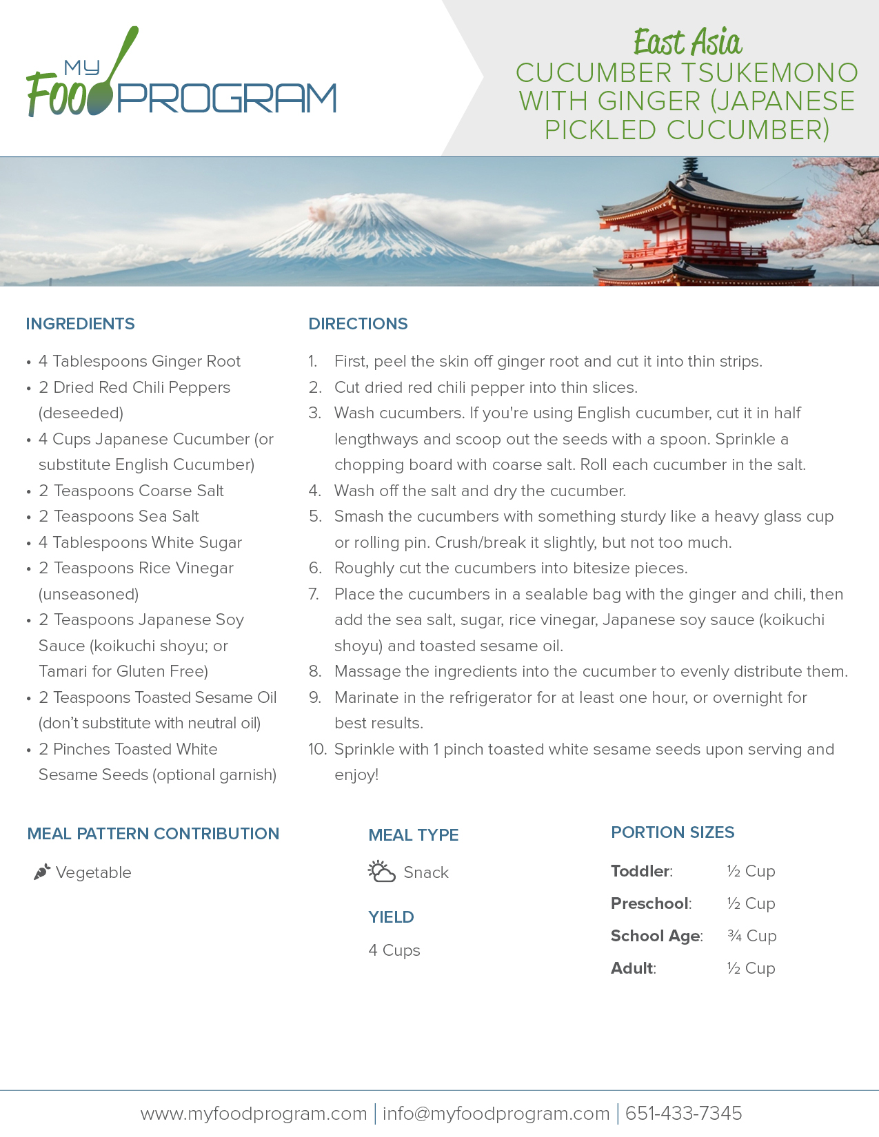 My Food Program Cucumber Tsukemono with Ginger (Japanese Pickled Cucumber) Recipe