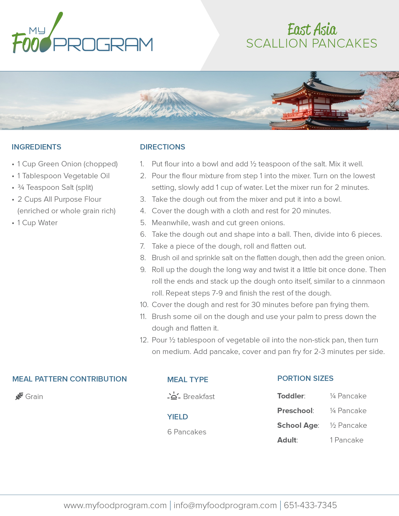 My Food Program Scallion Pancakes Recipe