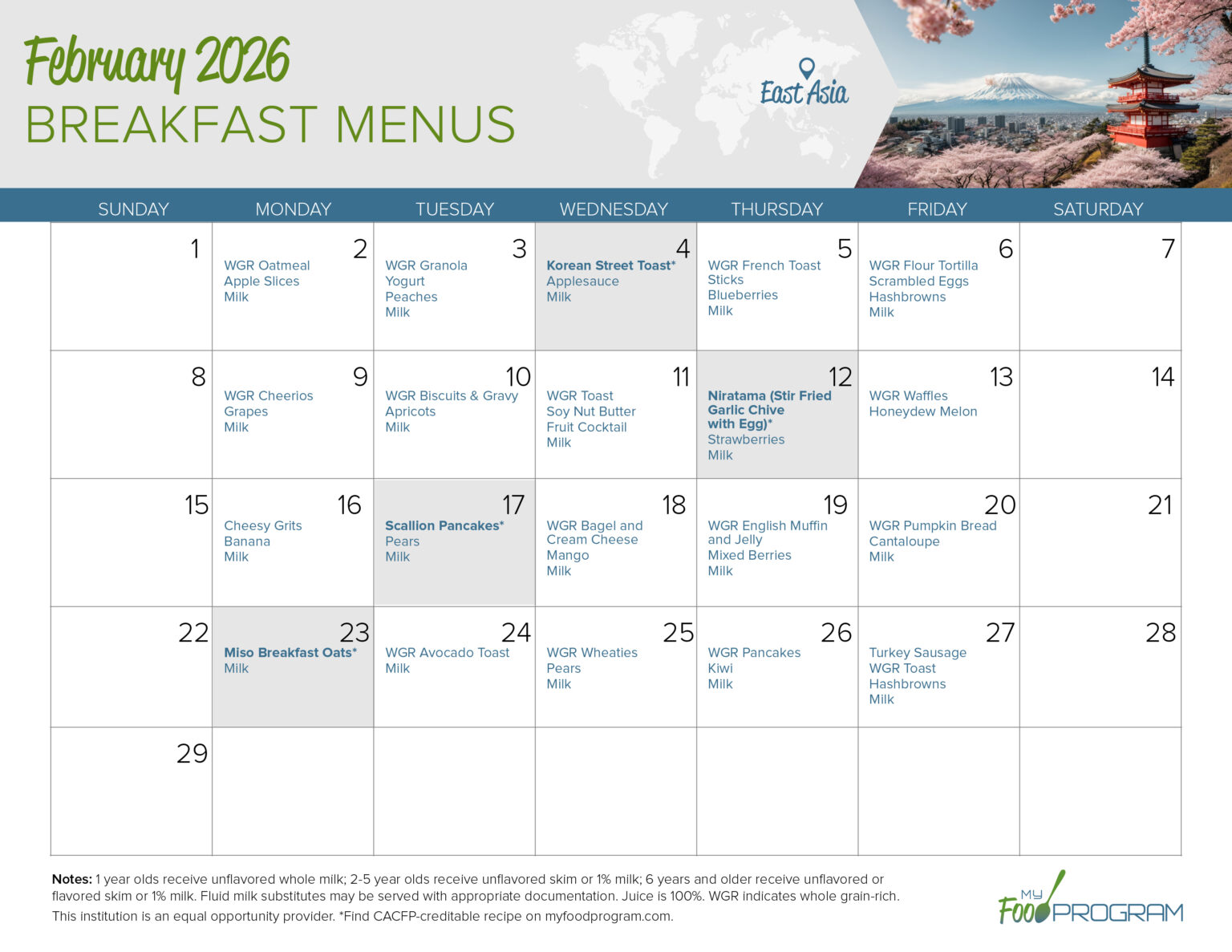 February 2026 Menus Recipes My Food Program My Food Program 2 February 2026 Breakfast 1536x1187 