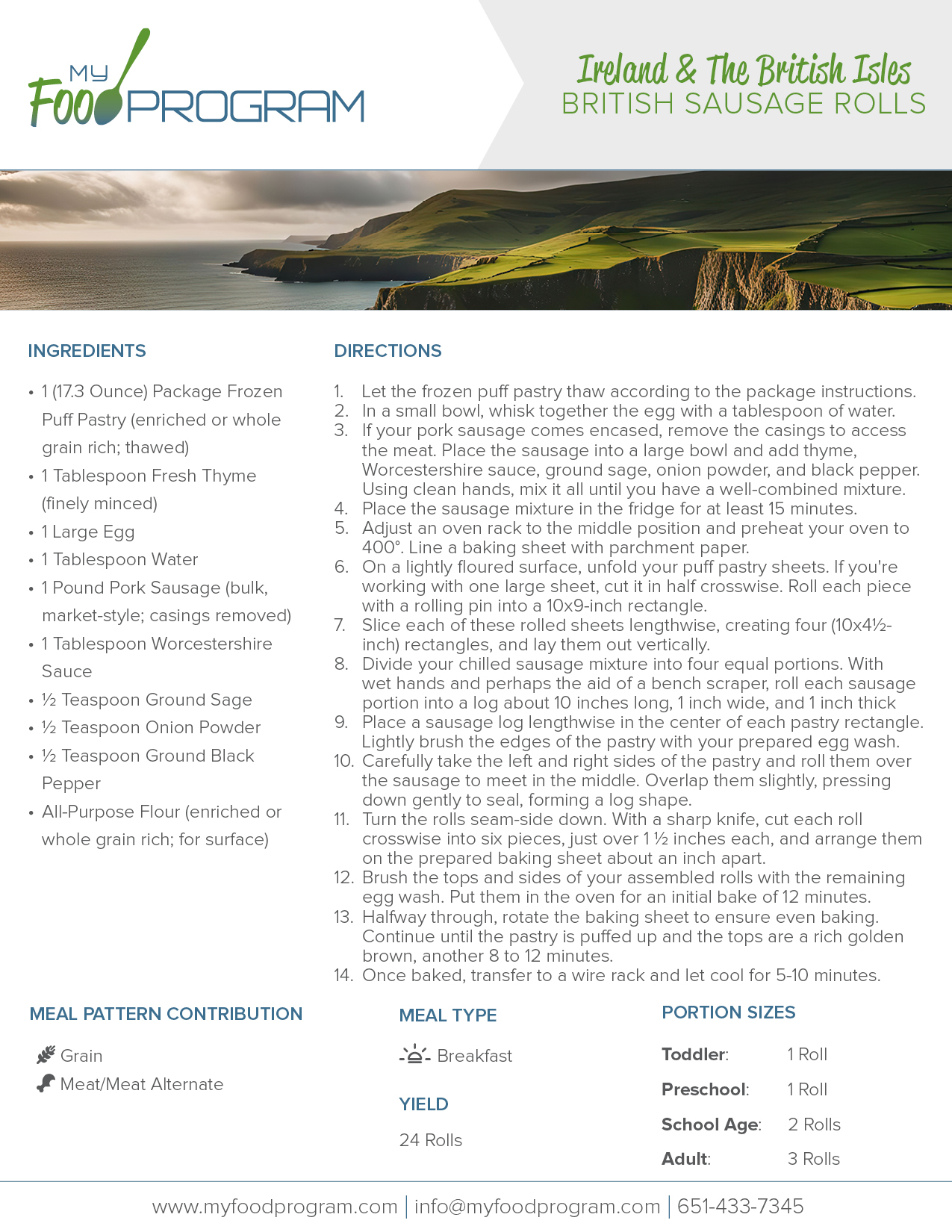 My Food Program British Sausage Rolls Recipe