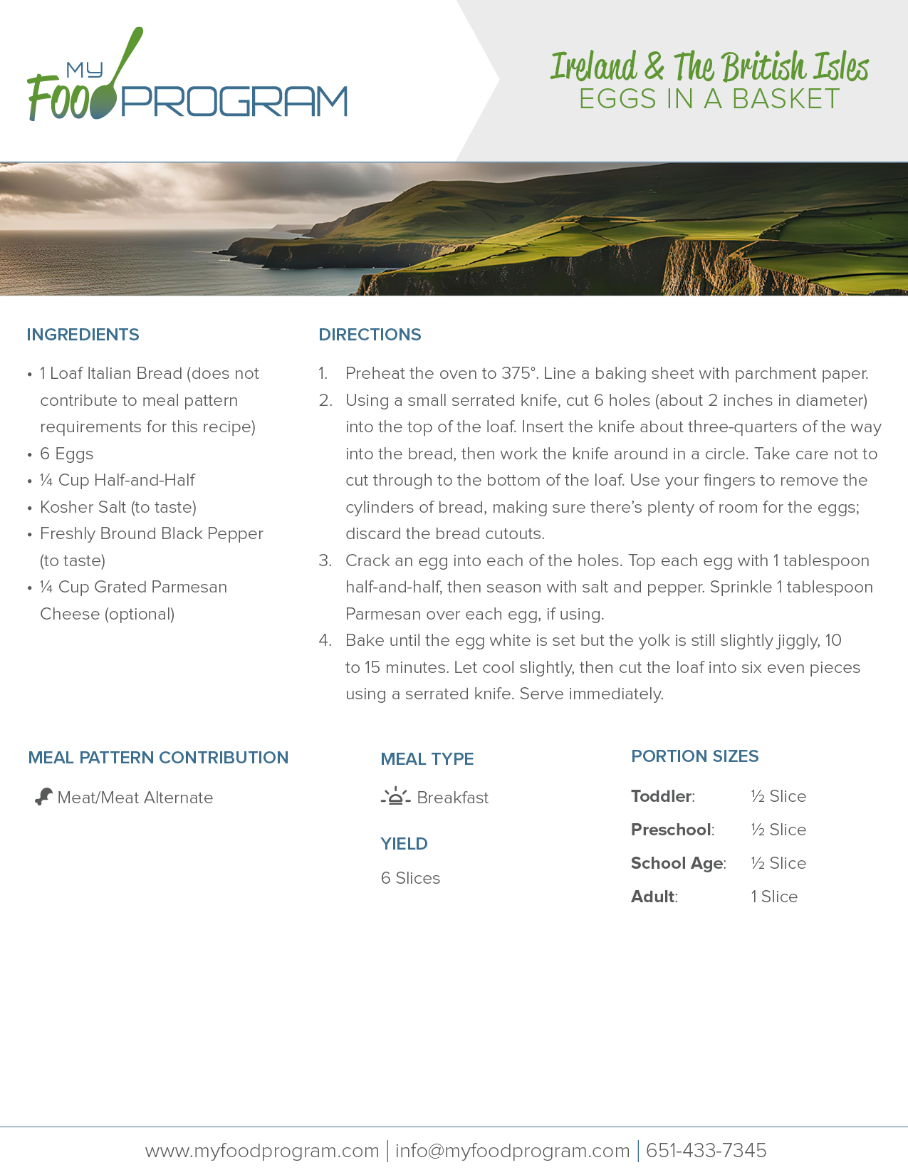 My Food Program Eggs In A Basket Recipe