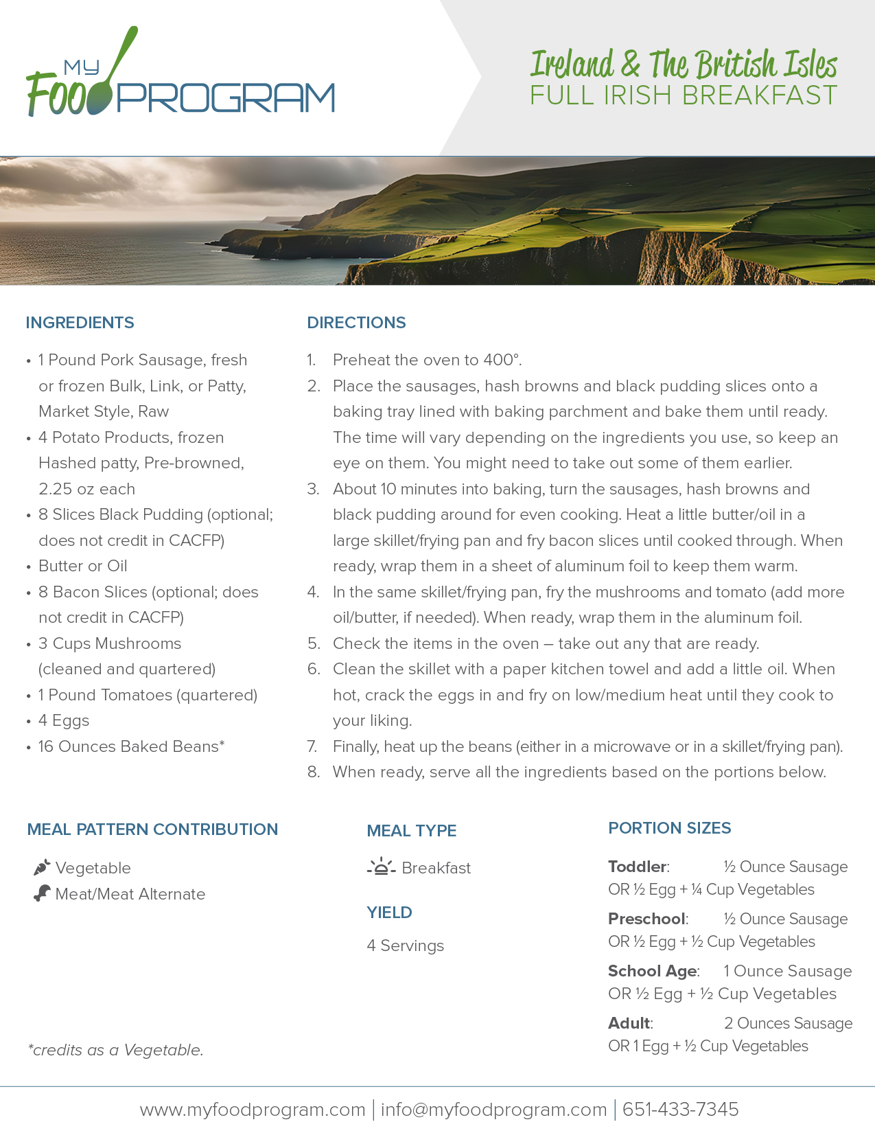 My Food Program Full Irish Breakfast Recipe