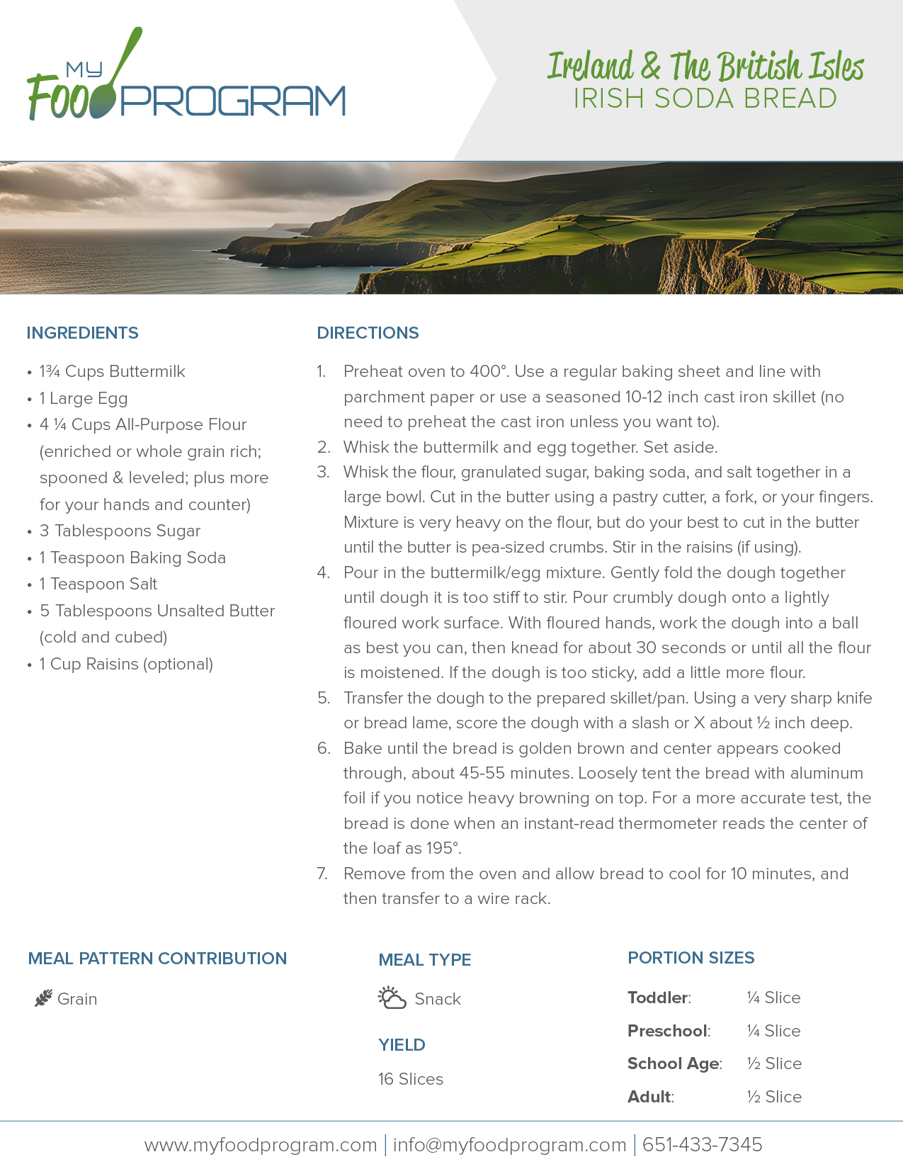 My Food Program Irish Soda Bread Recipe