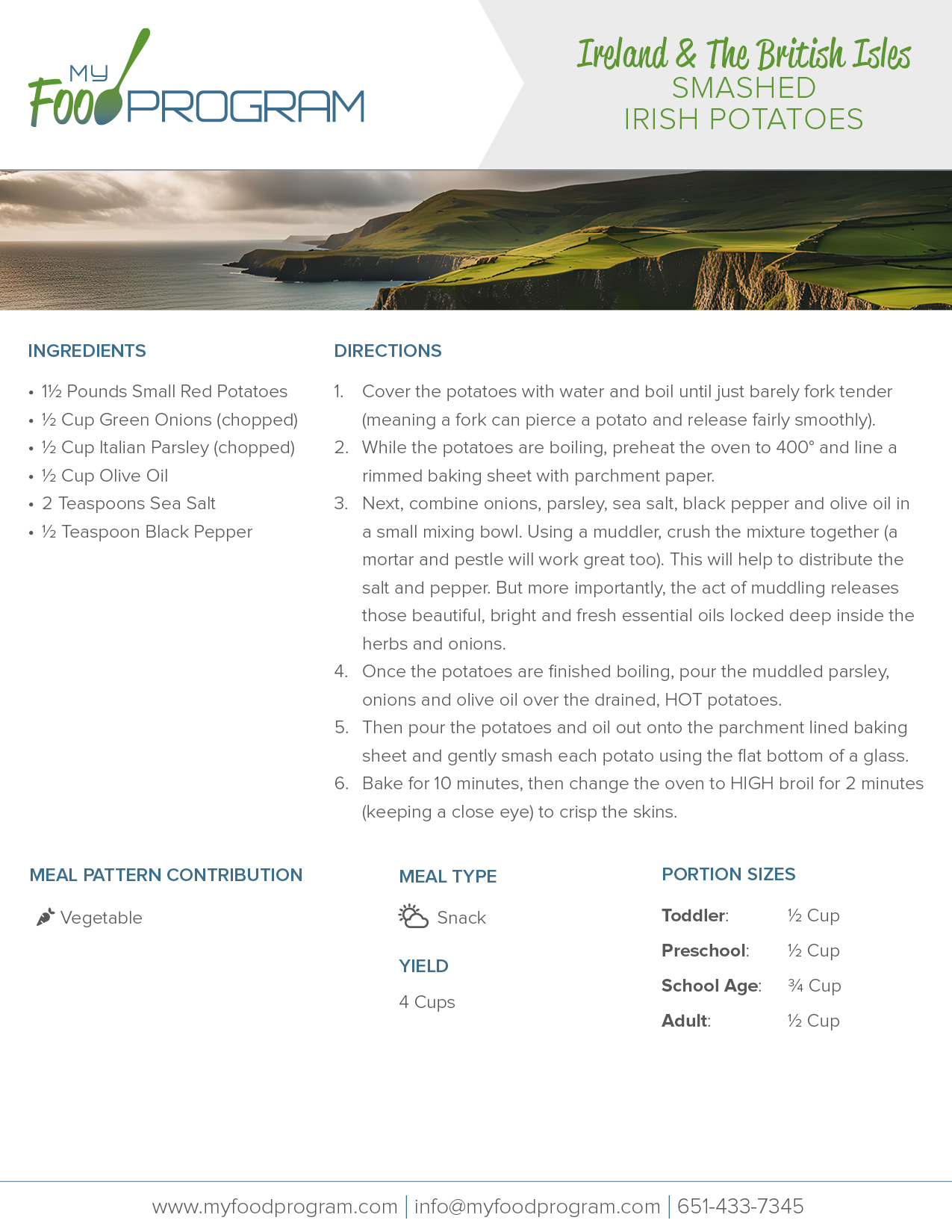 My Food Program Smashed Irish Potatoes Recipe