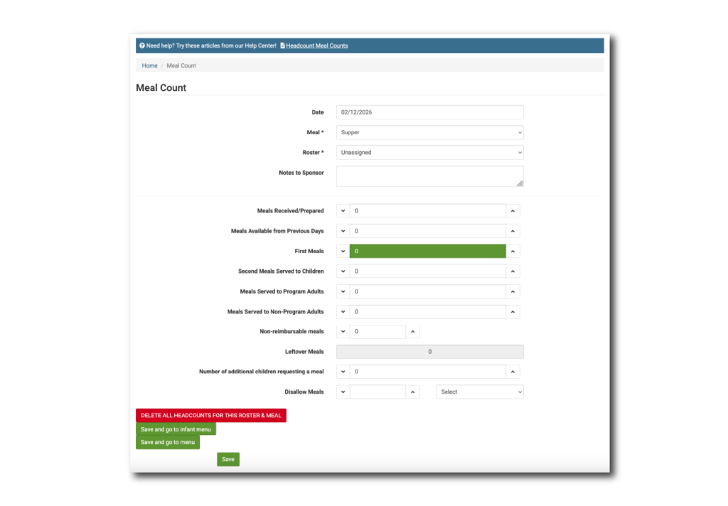 Summer Food Service Program (SFSP) Meal Counts