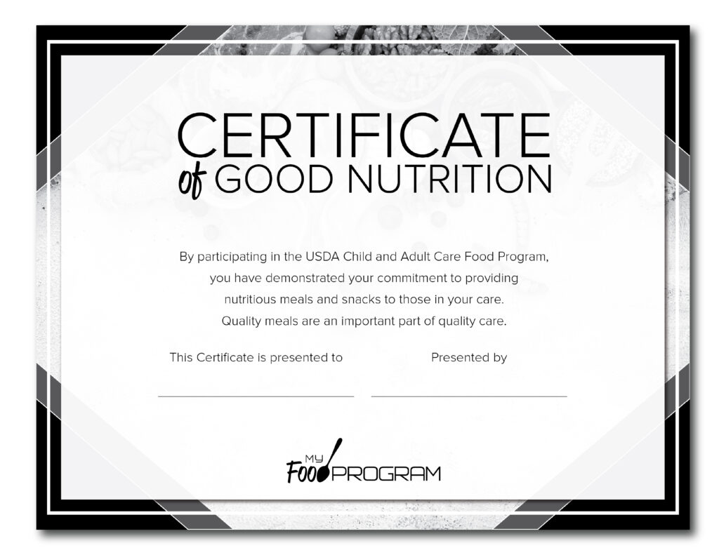 2026 CACFP Week Certificate Version 2 Black & White