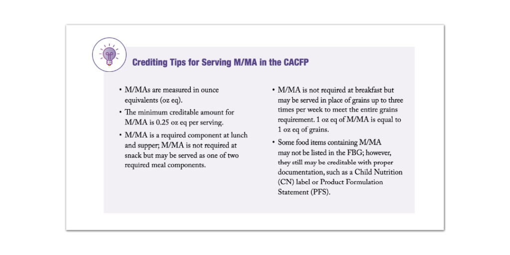 My Food Program The Revised USDA Crediting Handbook for CACFP is Here Blog