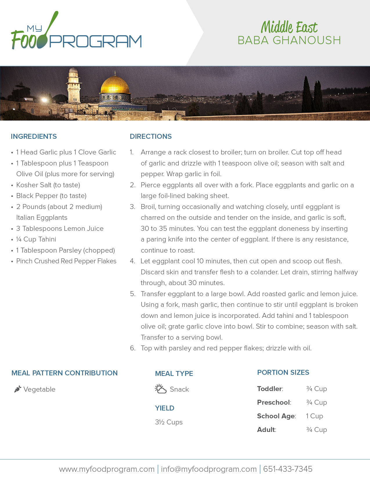 My Food Program Baba Ghanoush Recipe