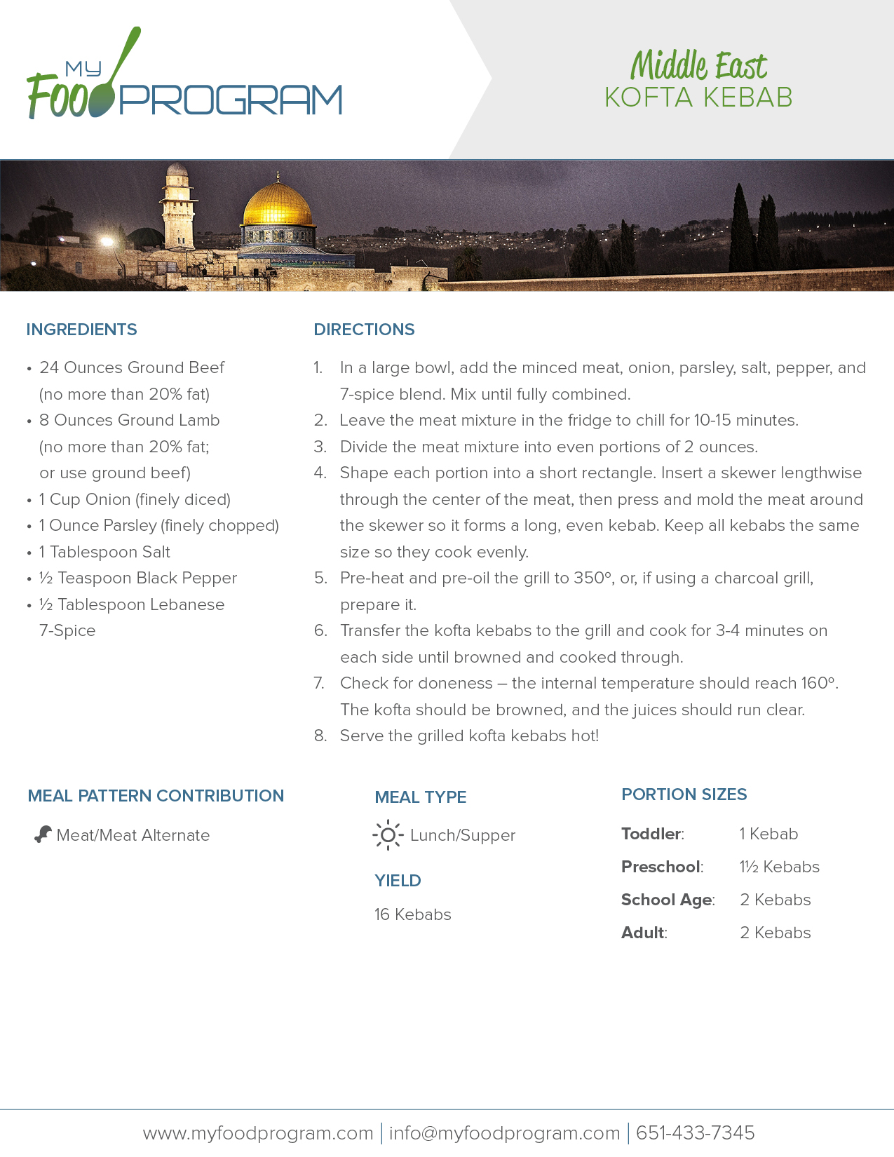 My Food Program Kofta Kebab Recipe