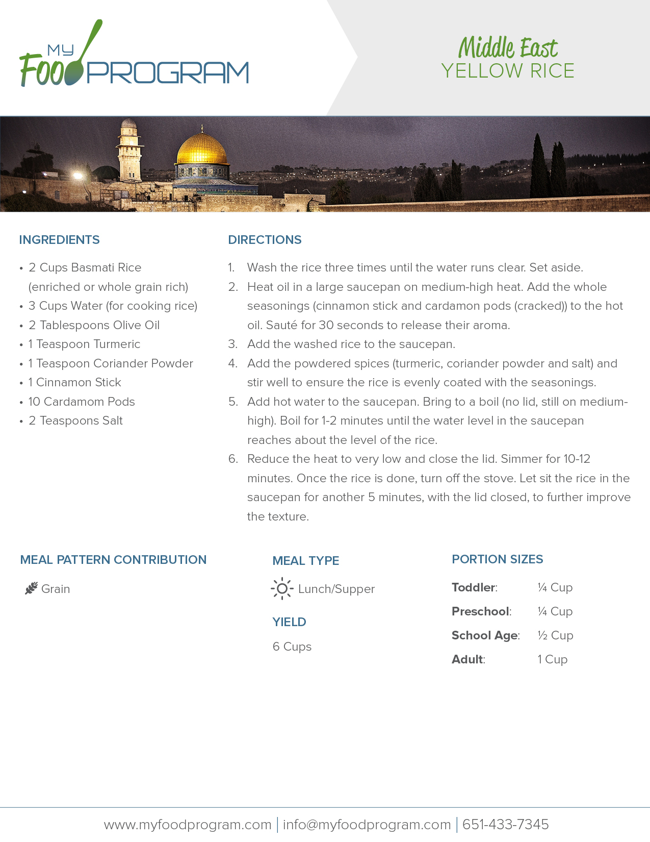 My Food Program Yellow Rice Recipe