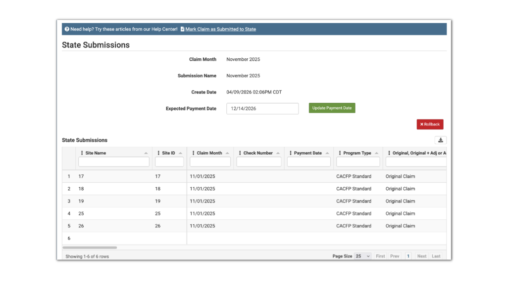 My Food Program Software Release 26041