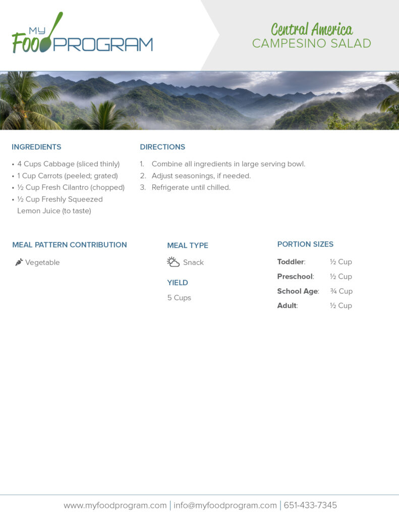 My Food Program Campesino Salad Recipe