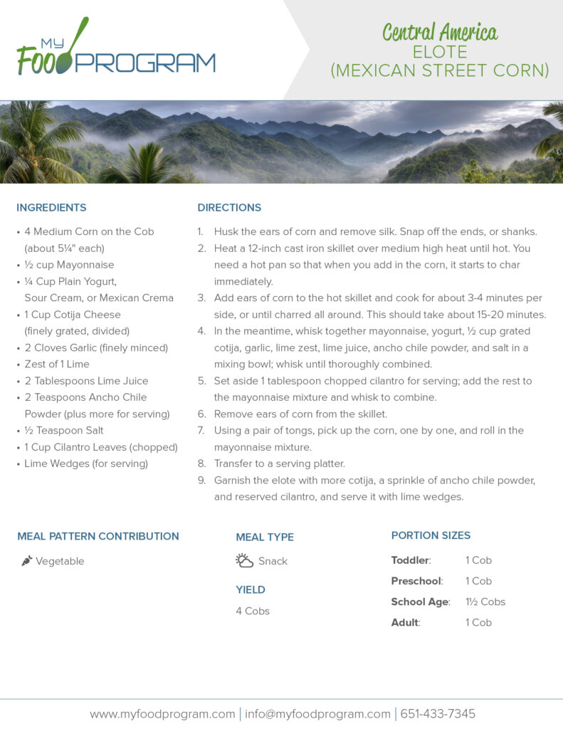 My Food Program Elote (Mexican Street Corn) Recipe