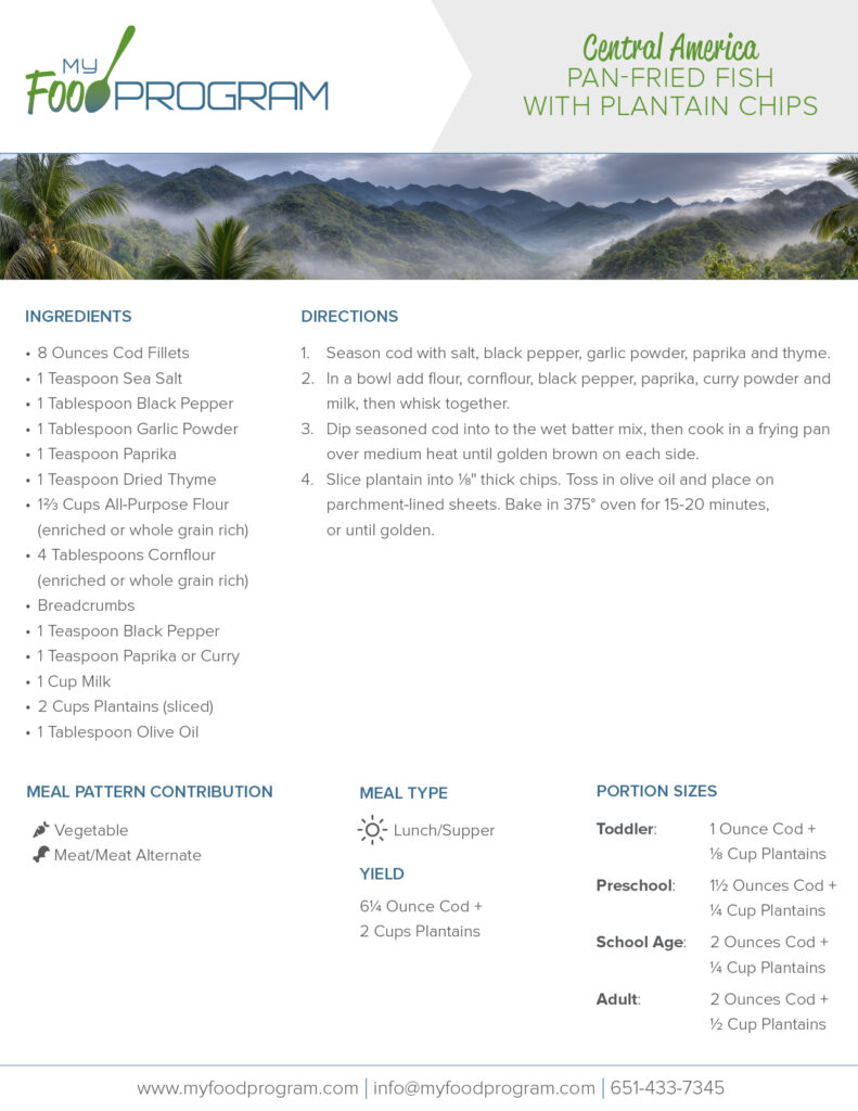 My Food Program Pan-Fried Fish with Plantain Chips Recipe