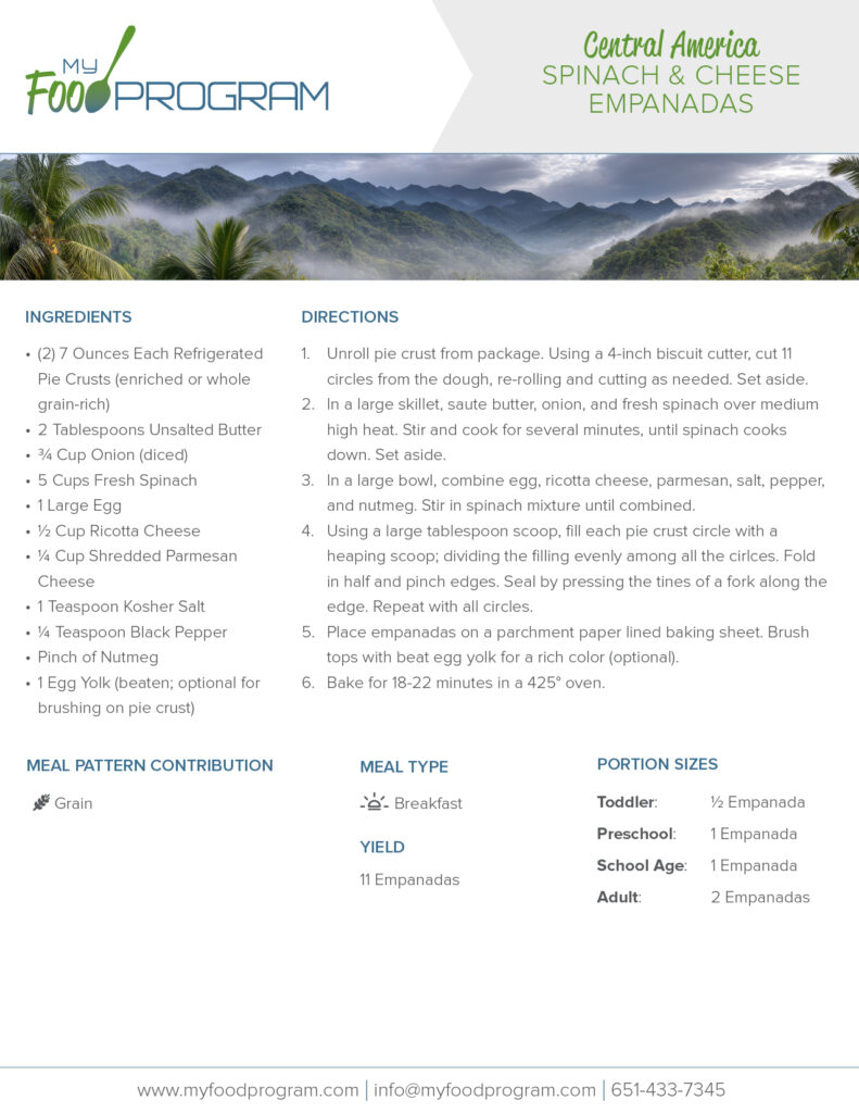 My Food Program Spinach & Cheese Empanadas Recipe