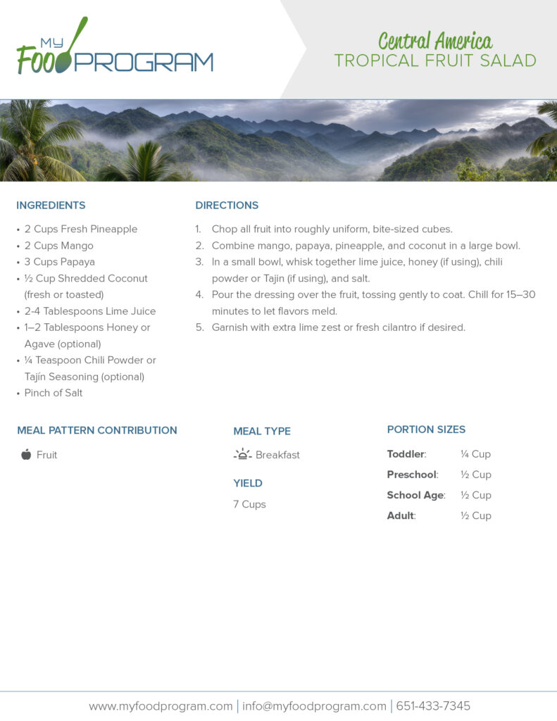 My Food Program Tropical Fruit Salad Recipe