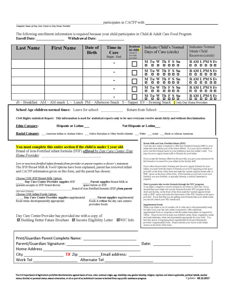 Enrollment TX CCC