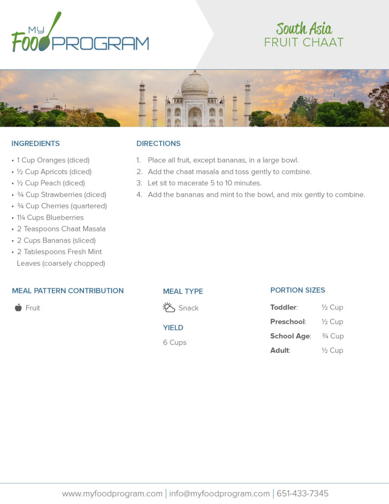 My Food Program Fruit Chaat Recipe