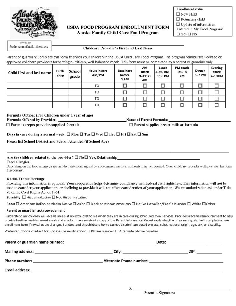 Enrollment AK FCCH