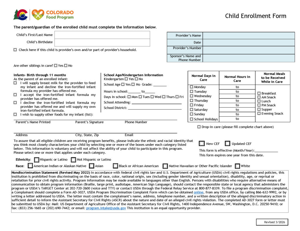 Enrollment CO FCCH