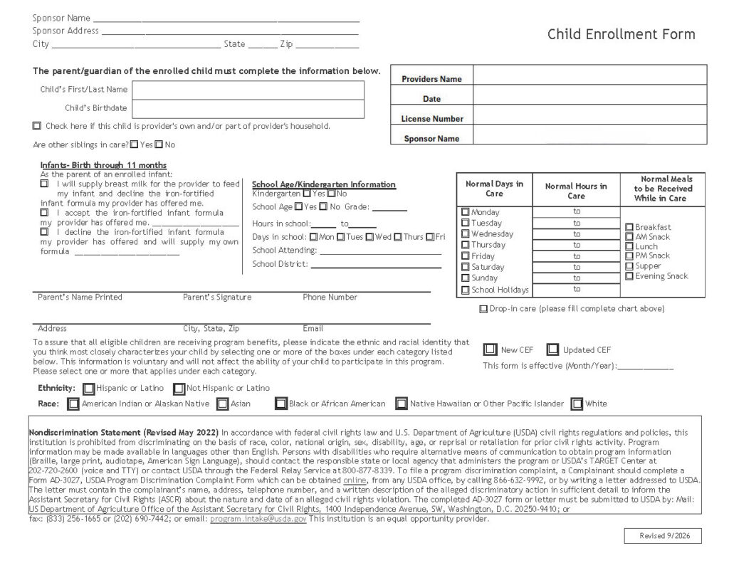 Enrollment WY FCCH