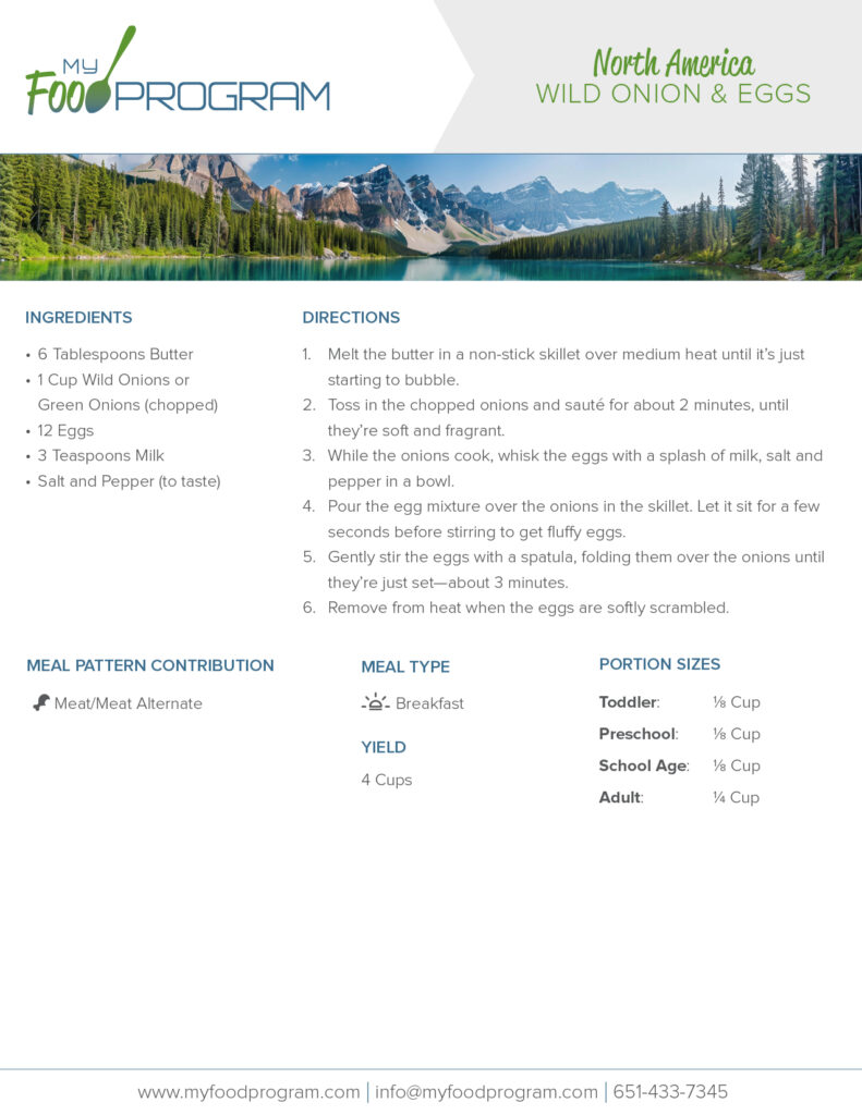 My Food Program Wild Onion and Eggs Recipe