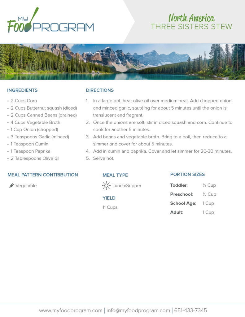 My Food Program Three Sisters Stew Recipe