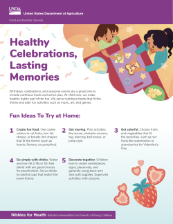 Nibbles for Health: Healthy Celebrations, Lasting Memories