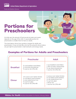 Nibbles for Health: Portions for Preschoolers