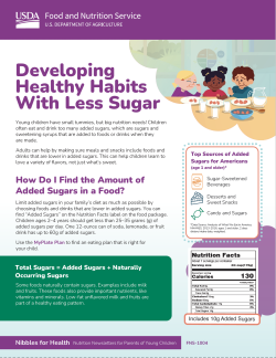 Nibbles for Health: Developing Healthy Habits with Less Sugar
