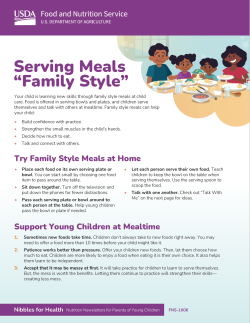 Nibbles for Health: Serving Meals Family Style